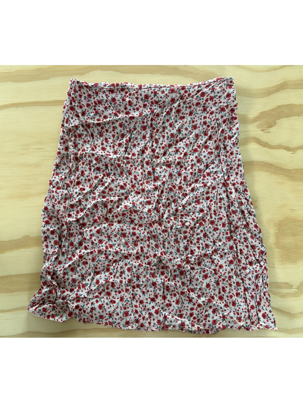 Brandy Melville Pink Red Floral Mini Skirt One Size Cottagecore